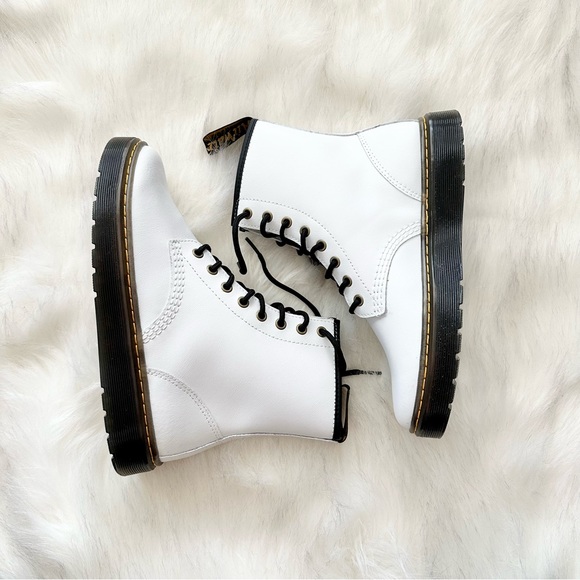SOLD NWOB Dr. Martens Zavala Leather Combat Boot in White Size 8 41 Y2K - Picture 3 of 7